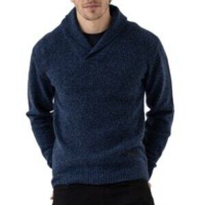 Rodd & Gunn Men's Shawl Neck Sweater Large 100% Merino Wool European Yarn Navy